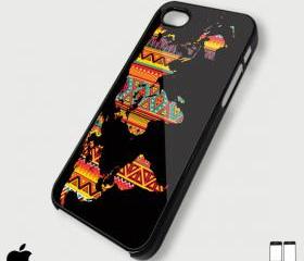 Aztec pattern on world map case - Custom iPhone 4/4S, iPhone 5, Samsung Galaxy S3 Case