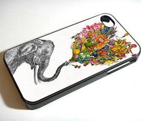 ELEPHANT ART Flowers - Custom iPhone 4/4S, iPhone 5, Samsung Galaxy S3 Case
