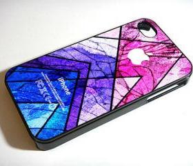 Geometric Colorful Pattern Cracked Out - Custom iPhone 4/4S, iPhone 5, Samsung Galaxy S3 Case