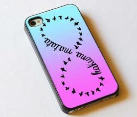 Infinity Hakuna Matata on Pink Blue Gradiant - Custom iPhone 4/4S, iPhone 5, Samsung Galaxy S3 Case