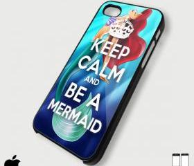 keep calm and Be A Mermaid - Custom iPhone 4/4S, iPhone 5, Samsung Galaxy S3 Case