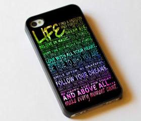 Life Quote Sparkle Image - Custom iPhone 4/4S, iPhone 5, Samsung Galaxy S3 Case