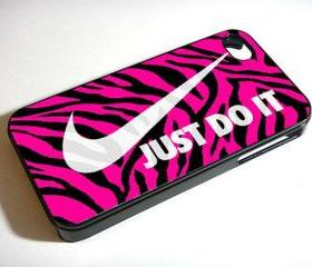 Nike Just Do It pink zebra Skin - Custom iPhone 4/4S, iPhone 5, Samsung Galaxy S3 Case